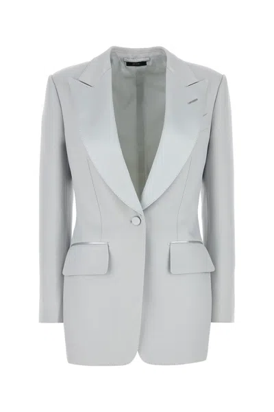 Tom Ford Women Bianca Single Breasted Tuxedo Jacket In Blue