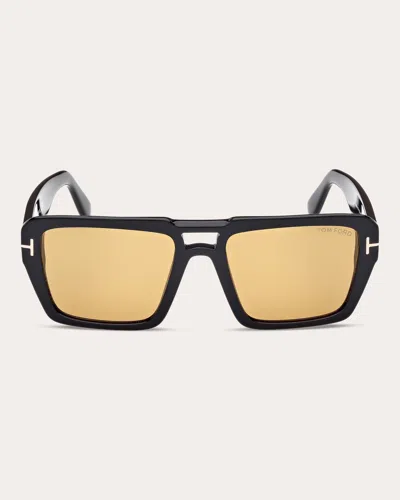 Tom Ford Black Redford Sunglasses In 01e Shiny Black Brow