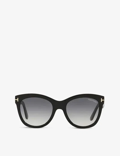 Tom Ford Womens Black Ft0870 Wallace Cat-eye Acetate Sunglasses