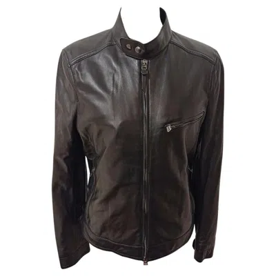 Pre-owned Tom Ford Women's Black Lambskin Jacket It46 With Zip And Pockets