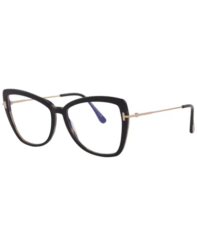 Tom Ford Women's Blue Block 55mm Optical Frames In Black