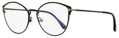 Tom Ford Women's Blue Block Eyeglasses Tf5573b 001 Shiny Black 55mm