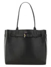 Tom Ford Black Tote Bag With T Detail In Hammered Leather Woman