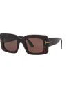 Tom Ford Geometric-frame Sunglasses In Tortoise Black