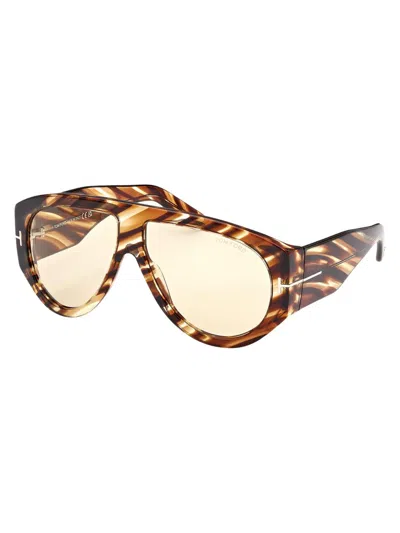 Tom Ford Women's Bronson 60mm Aviator Sunglasses In Brown
