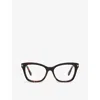Tom Ford Womens Brown Ft5909-b Cat-eye Frame Acetate Glasses In Brown