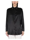 Tom Ford Stretch Silk Satin Relaxed Fit Shirt Clothing In Black
