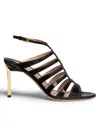 TOM FORD WOMEN'S CARINE 85MM CROCODILE-STAMPED LEATHER SANDALS