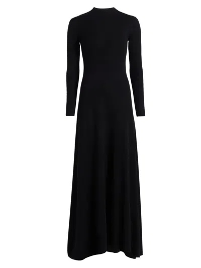 Tom Ford Women's Cashmere-silk Crewneck Maxi Sweaterdress In Black