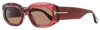 Tom Ford Women's Cielle Sunglasses Tf1187 69e Bordeaux 52mm In Pink