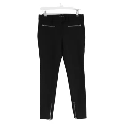 Pre-owned Tom Ford Women's Contemporary Black Biker Trousers With Gunmetal Zips In Gray