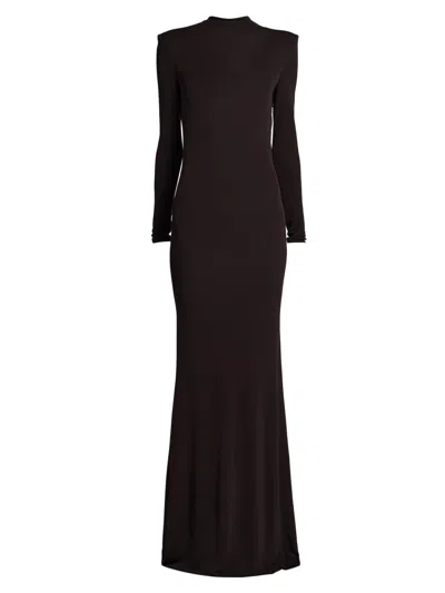 Tom Ford Women's Crepe Jersey Cut-out Back Gown In Brown