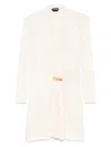 Tom Ford V-neck Draped Mini Dress With Buckle Detail In White