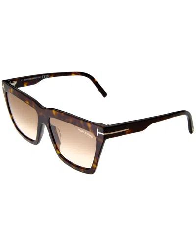 Tom Ford Women's Eden 56mm Sunglasses In Brown
