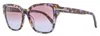Tom Ford Women's Elsa Sunglasses Tf1108 55z Violet Havana 55mm In Multi