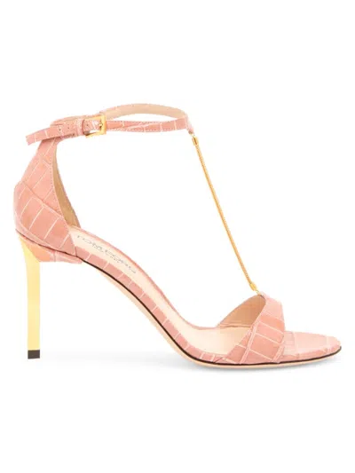 Tom Ford Women's Emanuelle 105mm T-strap Sandals In Rose Clay