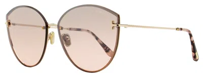 Tom Ford Women's Evangeline Sunglasses Tf1106 28u Gold/rose Havana 63mm In Multi