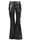 Tom Ford Womens Calfskin Leather Flare Leg Trouser Pant In Black