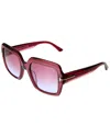 Tom Ford Womens Red Tr001783 Kaya Square-frame Acetate Sunglasses In Red