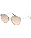 Tom Ford Women's Evangeline 63mm Cat-eye Sunglasses In Gold