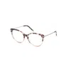 Tom Ford Women's Ft5770-b Sunglasses In Coloured Havana/clear/blue-light Block Lens In Multi