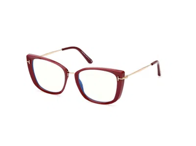 Tom Ford Women's Ft5816-b Sunglasses In Pink /other/clear/blue-light Block Lens In Multi