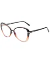 Tom Ford Women's Ft5907-b Blue Block 55mm Optical Frames In Brown