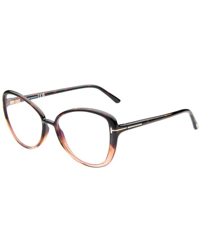 Tom Ford Women's Ft5907-b Blue Block 55mm Optical Frames In Multi
