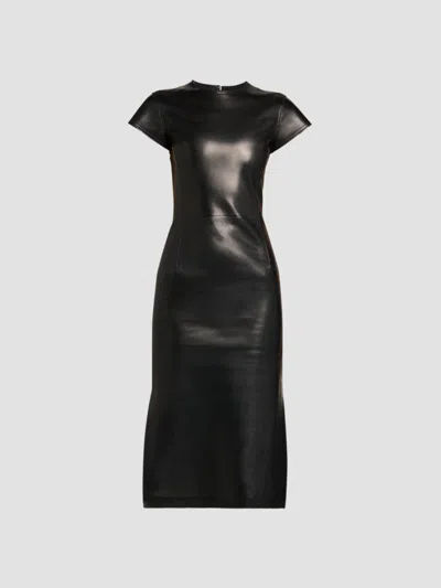 Tom Ford Women's Guanteria Leather Midi Dress In Black