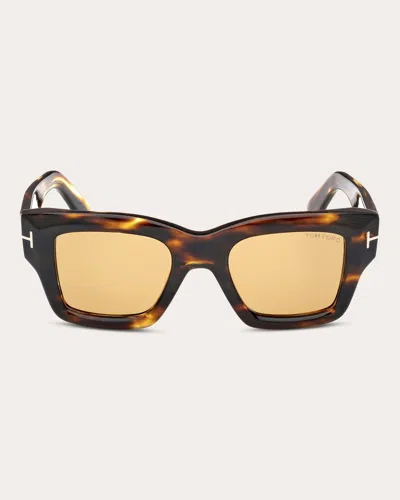 Tom Ford Women's Honey Stripe Ilias Square Sunglasses In Brown