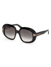 Tom Ford Women's Icon 53mm Round Sunglasses In Black