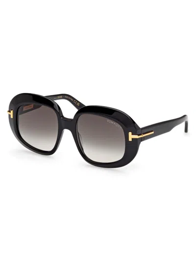 Tom Ford Women's Icon 53mm Round Sunglasses In Black