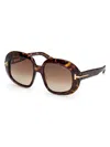 Tom Ford Women's Icon 53mm Round Sunglasses In Brown