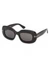 Tom Ford Islay 50mm Small Rectangular Sunglasses In Black