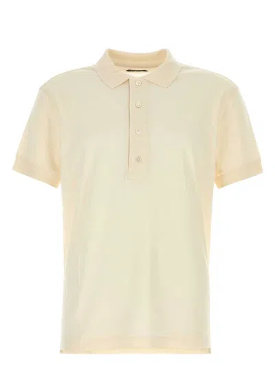 Tom Ford Women's Ivory Cotton Blend Polo Shirt In White