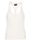 Tom Ford Ribbed-knit Racerback Top In Beige