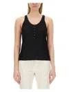 Tom Ford Cotton Blend Rib Jersey Tank Top In Black