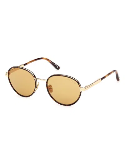 Tom Ford Jet 51mm Round Sunglasses In Yellow