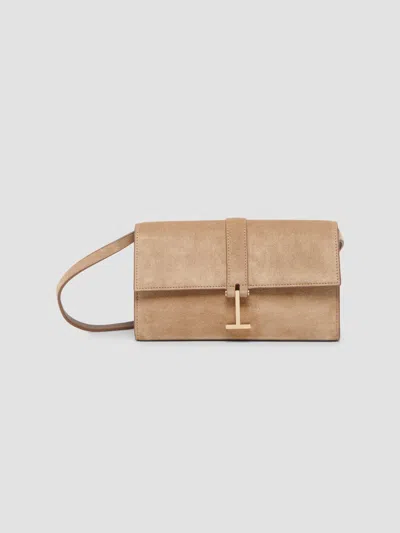 Tom Ford Women's Kara Suede Wallet-on-chain In Brown