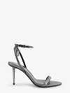 Tom Ford Metallic Sandals With High Stiletto Heel And Padlock Detail On The Ankle In Leather Woman