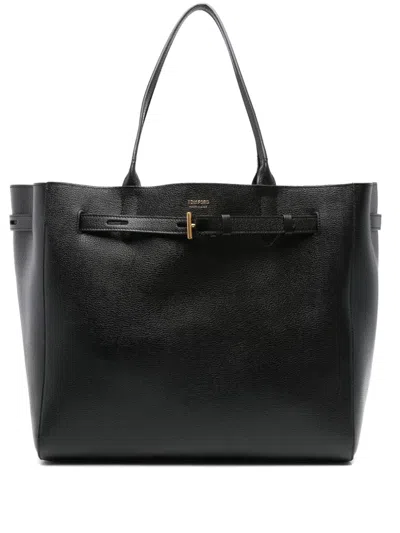 Tom Ford Women's Large Leather Audrey Shopping Bag In Black