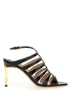 Tom Ford Carine Croc-effect Patent-leather Sandals In Black