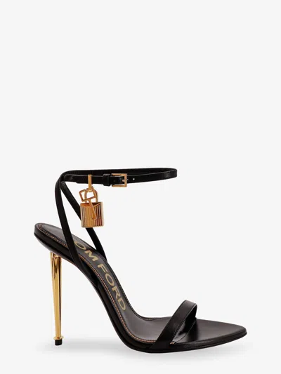 Tom Ford Women Leather Sandals With Logoed Padlock