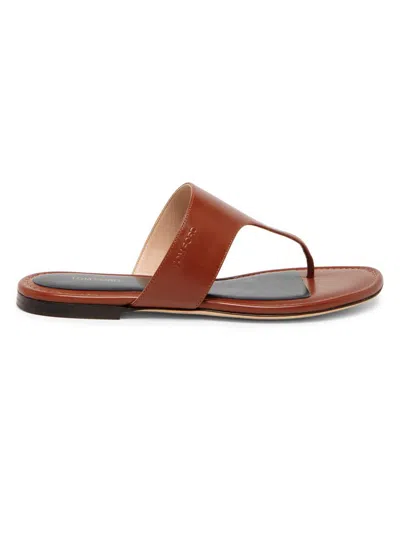 Tom Ford Julianne Leather Thong Sandals In Brown