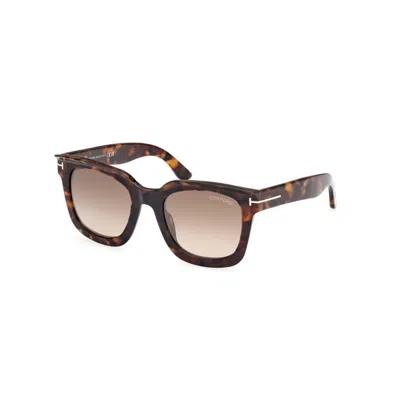 Tom Ford Women's Leigh-02 Sunglasses In Dark Havana,brown Mirror