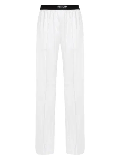 TOM FORD WOMEN'S LOGO PATCH STRAIGHT LEG TROUSERS