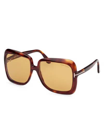 Tom Ford Lorelai Brown Square Ladies Sunglasses Ft1156 52e 59
