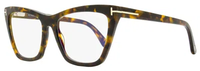 Tom Ford Women's Magnetic Clip-on Eyeglasses Tf5971-b 052 Dark Havana 54mm In Multi