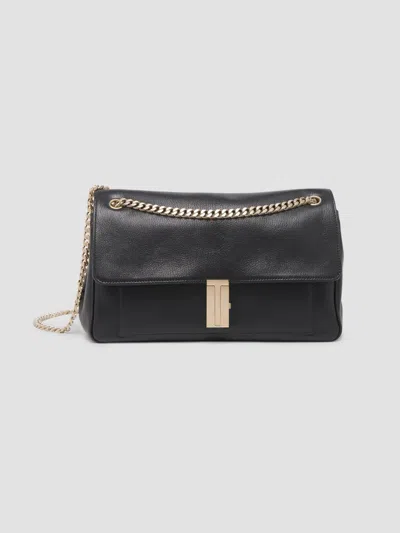 Tom Ford T-embellished Calf Hair Shoulder Bag In Black