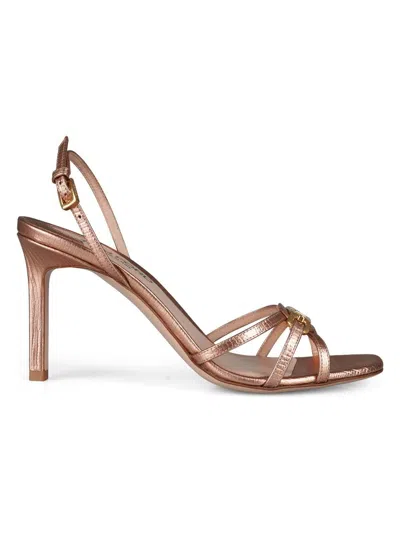 Tom Ford Women Sandali Laminati Stampa Lucertola In Multicolor